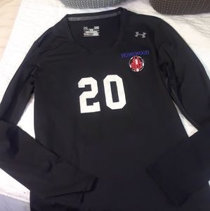 NWOT LARGE MENS UNDER ARMOR L/S SHIRT Soccer Theme